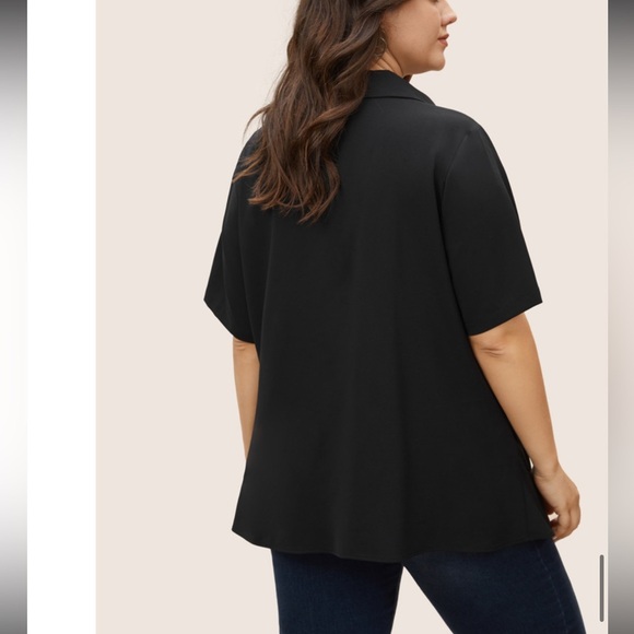 BloomChic Plus Size XL Black Tie-Front Blouse us14-16 - Picture 2 of 6